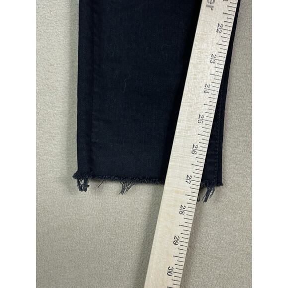 Mother Jeans Womens 25 Black Looker Ankle Fray Distressed Stretch Mid Rise Denim - Picture 7 of 14